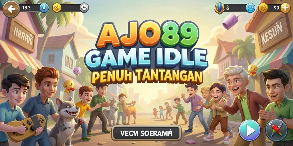 Tampilan gameplay AJO89 yang menampilkan karakter berkembang dengan sistem Idle.