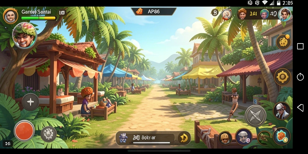 Screenshot gameplay AP686 dengan karakter lucu dan tantangan menyenangkan.