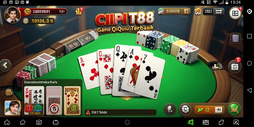 Screenshot gameplay menunjukkan suasana seru saat bermain QiuQiu.