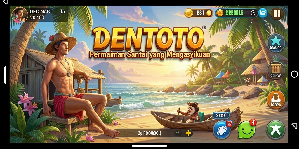 Tampilan gameplay DENTOTO yang menarik dan penuh warna.