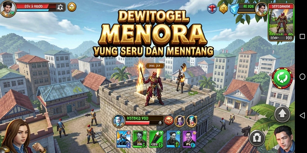 Gameplay DEWITOGEL menampilkan menara dan musuh yang beragam dan seru.