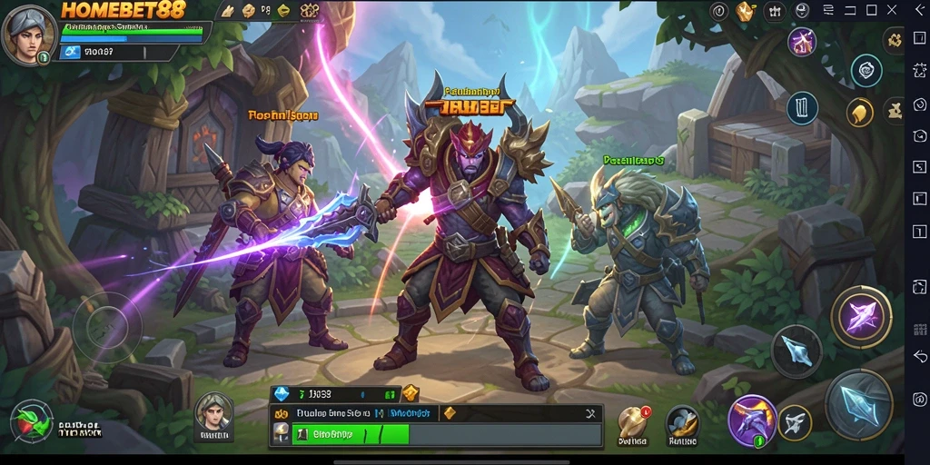 Screenshot gameplay HOMEBET88 dengan aksi seru dalam dunia MMORPG.