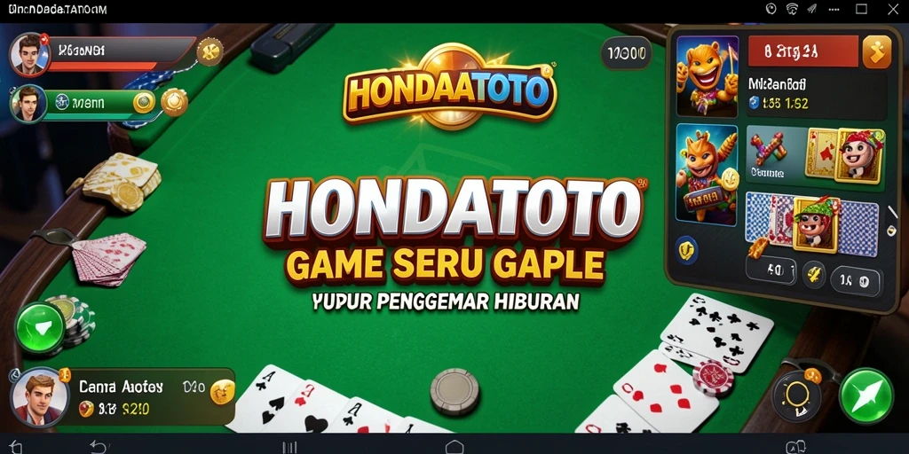 Gameplay seru HONDATOTO dengan suasana Gaple yang menarik.