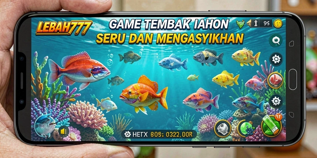 Tampilan gameplay seru dari LEBAH777 dengan aksi menembak ikan.