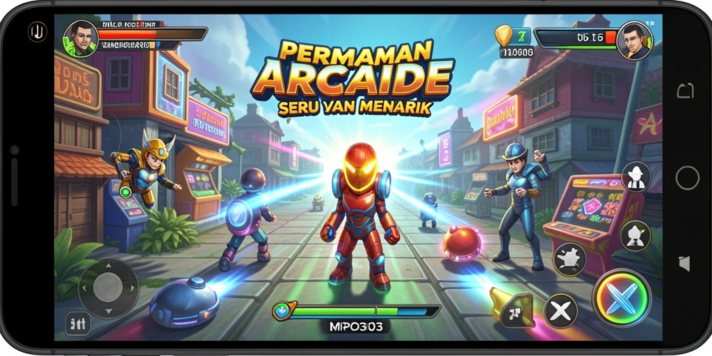Tampilan gameplay seru dari MPO303 yang penuh warna.
