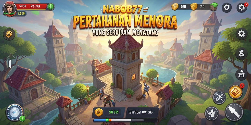 Tampilan gameplay Tower Defense yang menarik dan menegangkan di NABOB77.