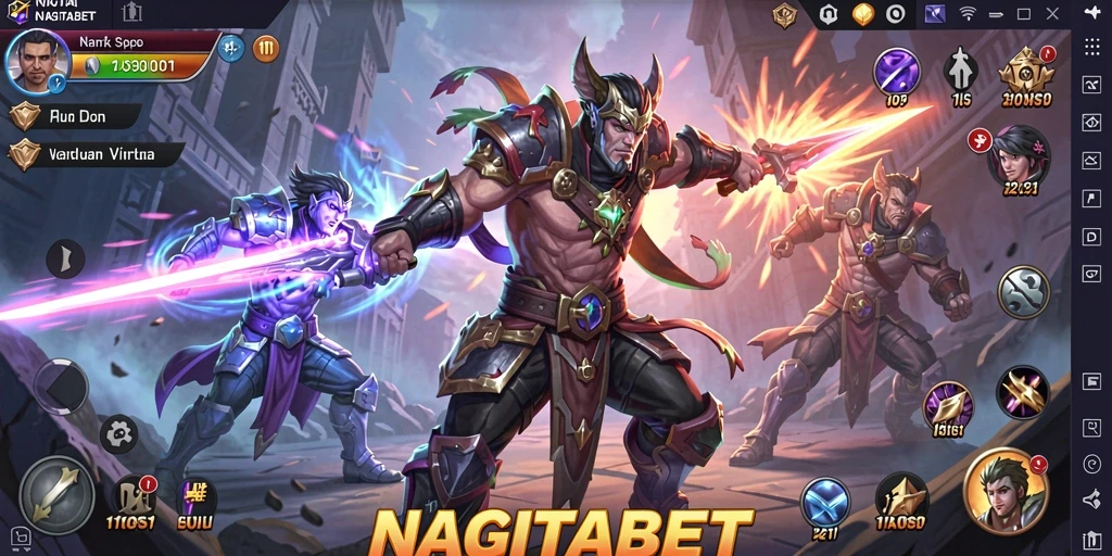 Tangkapan layar menunjukkan pertarungan seru dalam NAGITABET.
