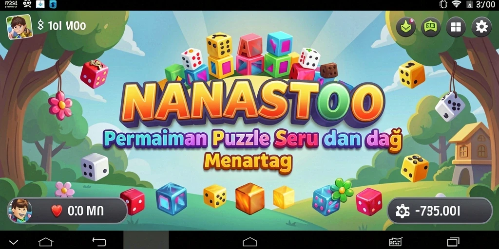 Screenshot gameplay NANASTOTO menunjukkan tantangan Puzzle yang menarik.