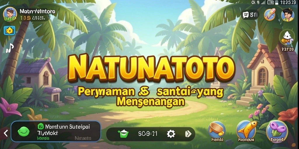Tampilan gameplay NATUNATOTO yang ceria dan menantang.