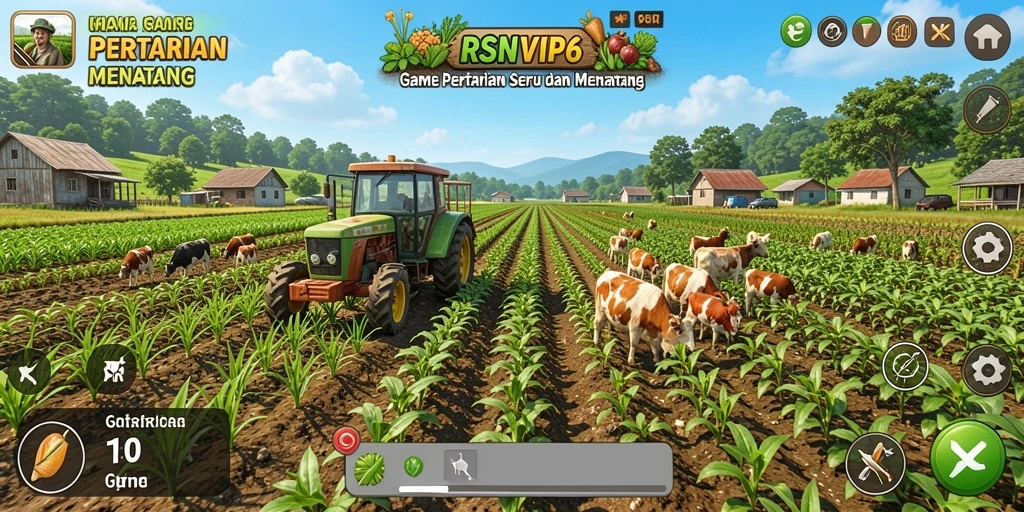 Screenshot dari gameplay RSNVIP6 menampilkan aktivitas bertani yang seru.